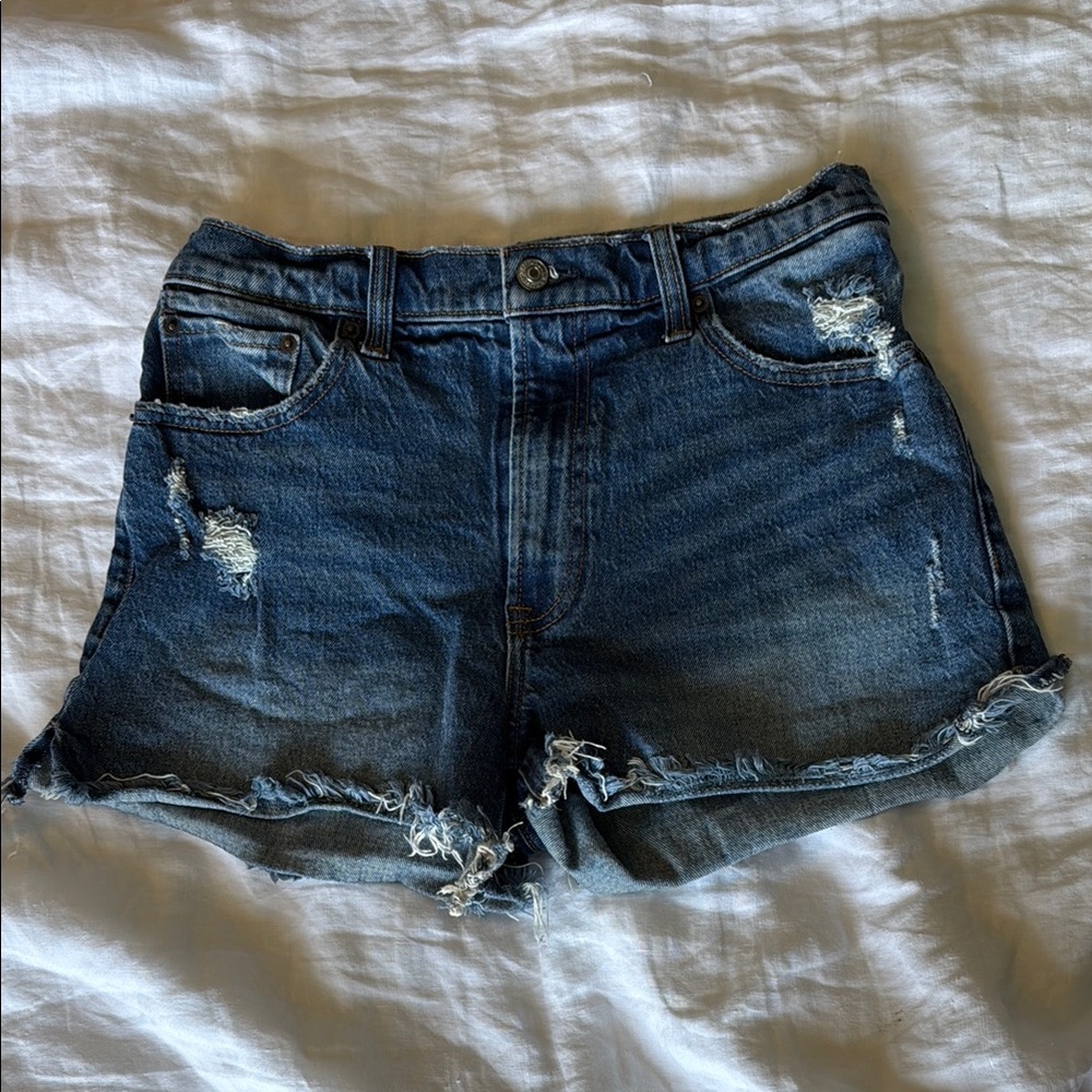 Abercrombie & Fitch Blue Jean Shorts Distressed